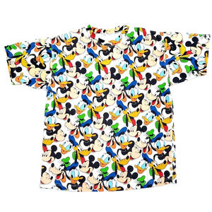 Vintage‎ Walt Disney T-Shirt Tee All Over Print (Large) Mickey Donald Duck Goofy